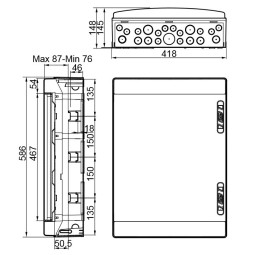 Caja automaticos superficie estanca 54 elementos Ide CDN54PT