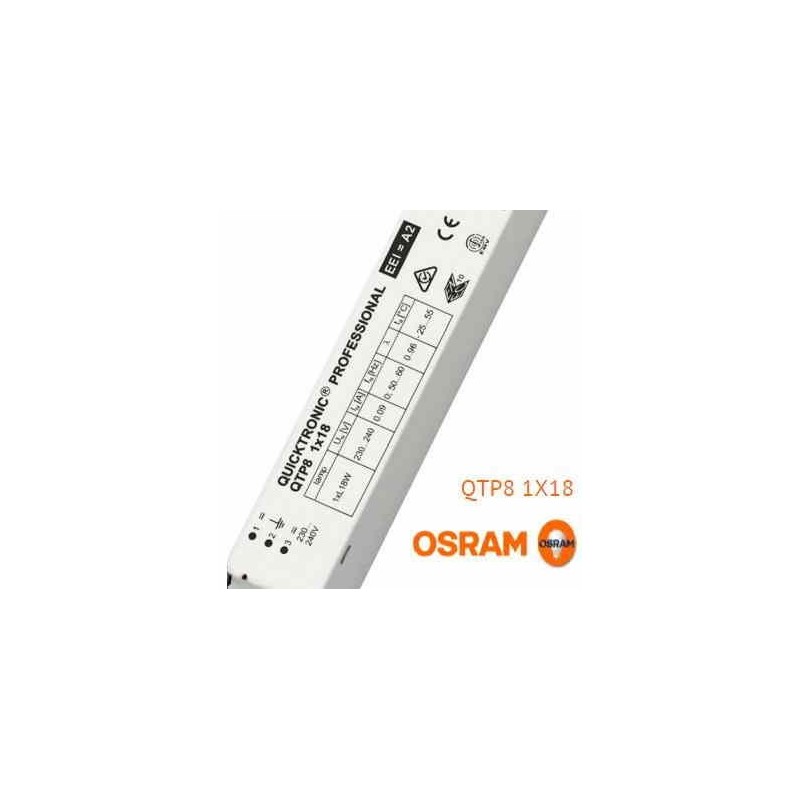 Balasto fluorescente 1x18w QTP8 electronico Osram Quicktronic Professional