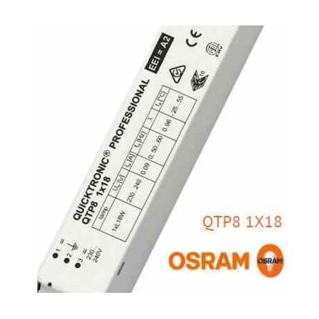 Balasto fluorescente 1x18w QTP8 electronico Osram Quicktronic Professional