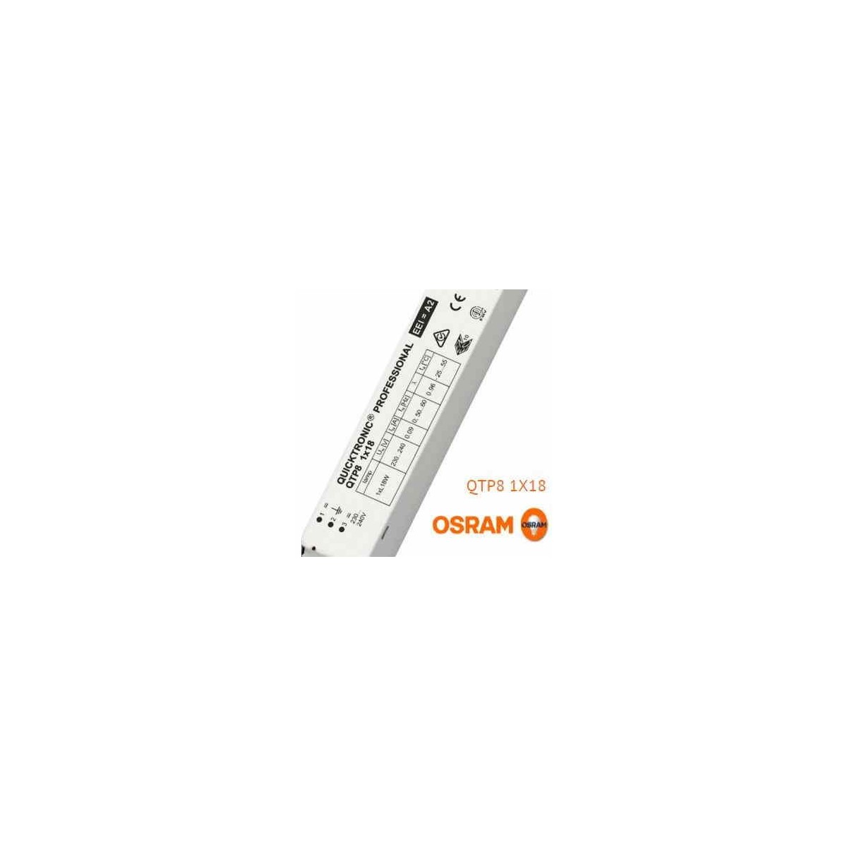 Balasto fluorescente 1x18w QTP8 electronico Osram Quicktronic Professional