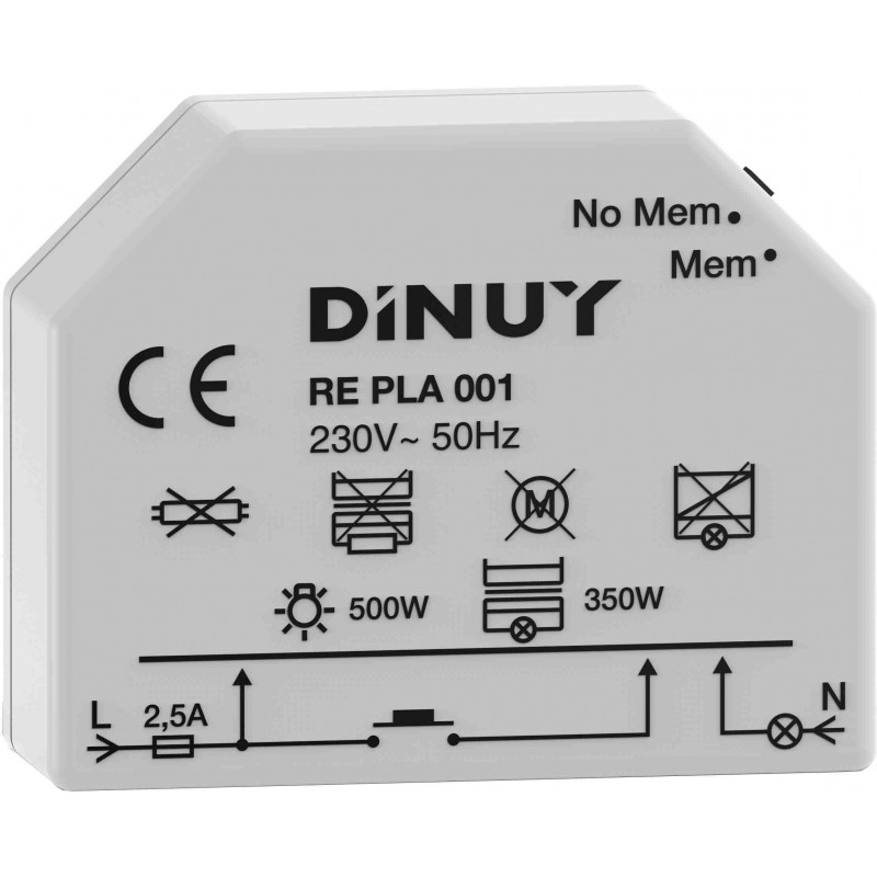 Regulador de luz 500w Dinuy RE PLA 001