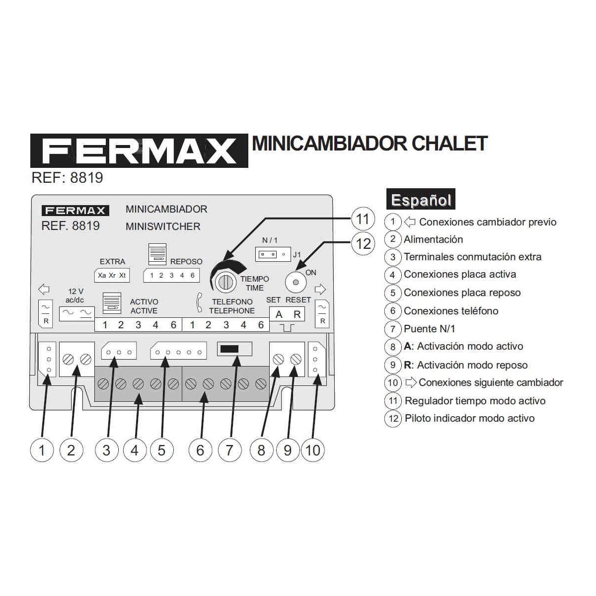 Minicambiador automatico chalet 1 Linea Fermax 8819