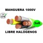 Manguera 1000v 3x6mm2 flexible libre halogenos RZ1-K AS 0.6/1KV CPR Al Corte