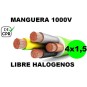 Manguera 1000v 4x1.5mm2 flexible libre halogenos RZ1-K AS 0.6/1KV CE CPR Al Corte