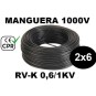 Manguera 1000v 2x6mm2 flexible pvc RV-K 0.6/1KV CE CPR 100 Metros