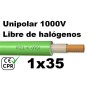 Cable 1000V 1x35mm2 flexible libre halogenos RZ1-K AS 0.6/1KV CE CPR Al Corte