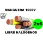 Manguera 1000v 2x6mm2 flexible libre halogenos RZ1-K AS 0.6/1KV CE CPR Al Corte