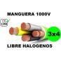 Manguera 1000v 3x4mm2 flexible libre halogenos RZ1-K AS 0.6/1KV CE CPR Al Corte