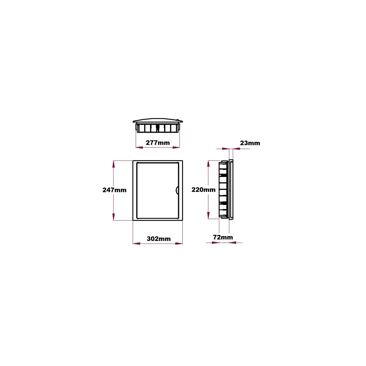 Caja automaticos empotrar 12 elementos puerta opaca Solera 8688