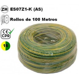 Cable flexible 1x16mm2 tierra libre halogenos 750v CE CPR 100 Metros