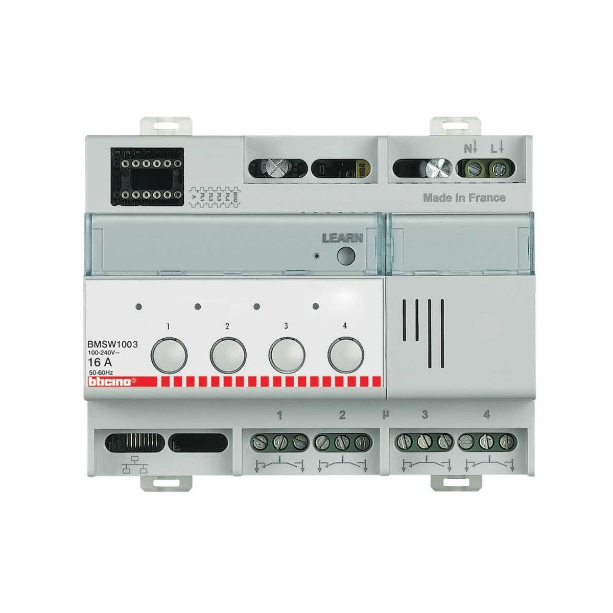 Actuador ON/OFF 4x16Amp 6DIN Bticino BMSW1003