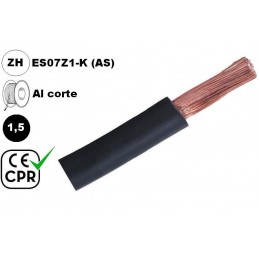 Cable flexible 1x1.5mm2 negro libre halogenos 750v CE CPR Al Corte