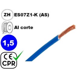 Cable flexible 1x1.5mm2 azul libre halogenos 750v CE CPR Al Corte