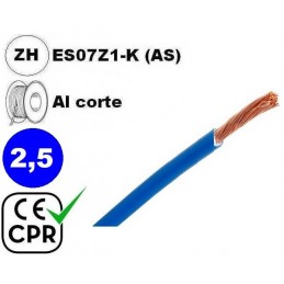 Cable flexible 1x2.5mm2 azul libre halogenos 750v CE CPR Al Corte