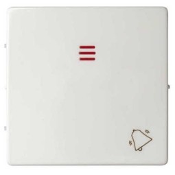 Tecla pulsador timbre simbolo campana con visor ancha blanca Serie 82 Simon 82015-30