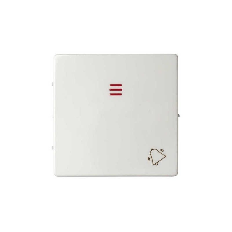 Tecla pulsador timbre simbolo campana con visor ancha blanca Serie 82 Simon 82015-30