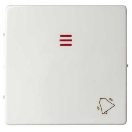 Tecla pulsador timbre simbolo campana con visor ancha blanca Serie 82 Simon 82015-30