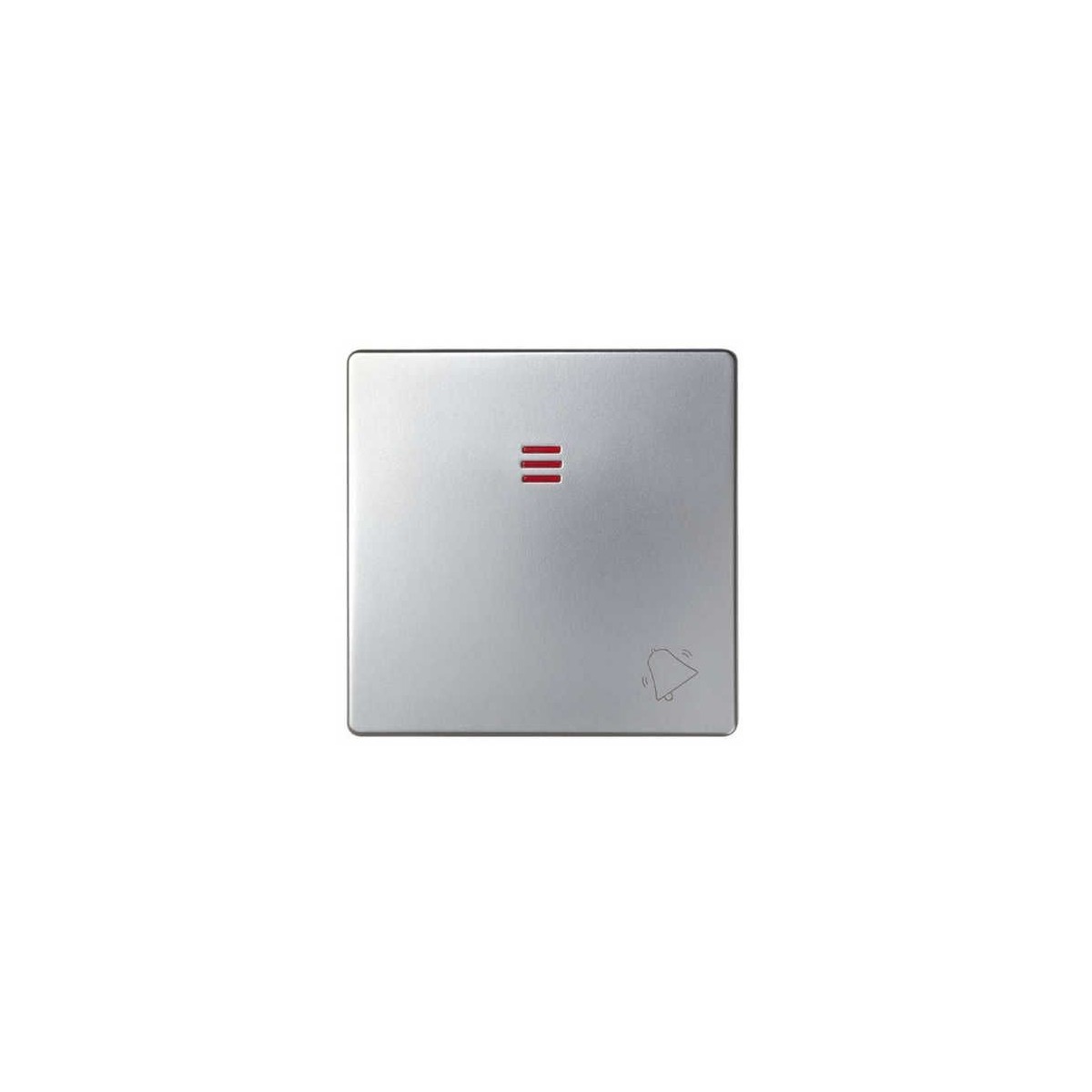 Tecla pulsador timbre simbolo campana con visor ancha aluminio Serie 82 Simon 82015-33