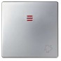 Tecla pulsador timbre simbolo campana con visor ancha aluminio Serie 82 Simon 82015-33