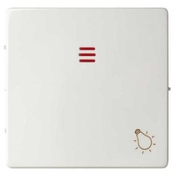 Tecla pulsador luz simbolo luz con visor ancha blanca Serie 82 Simon 82016-30