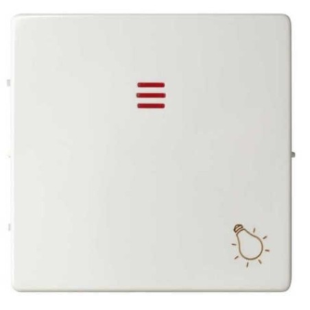 Tecla pulsador luz simbolo luz con visor ancha blanca Serie 82 Simon 82016-30