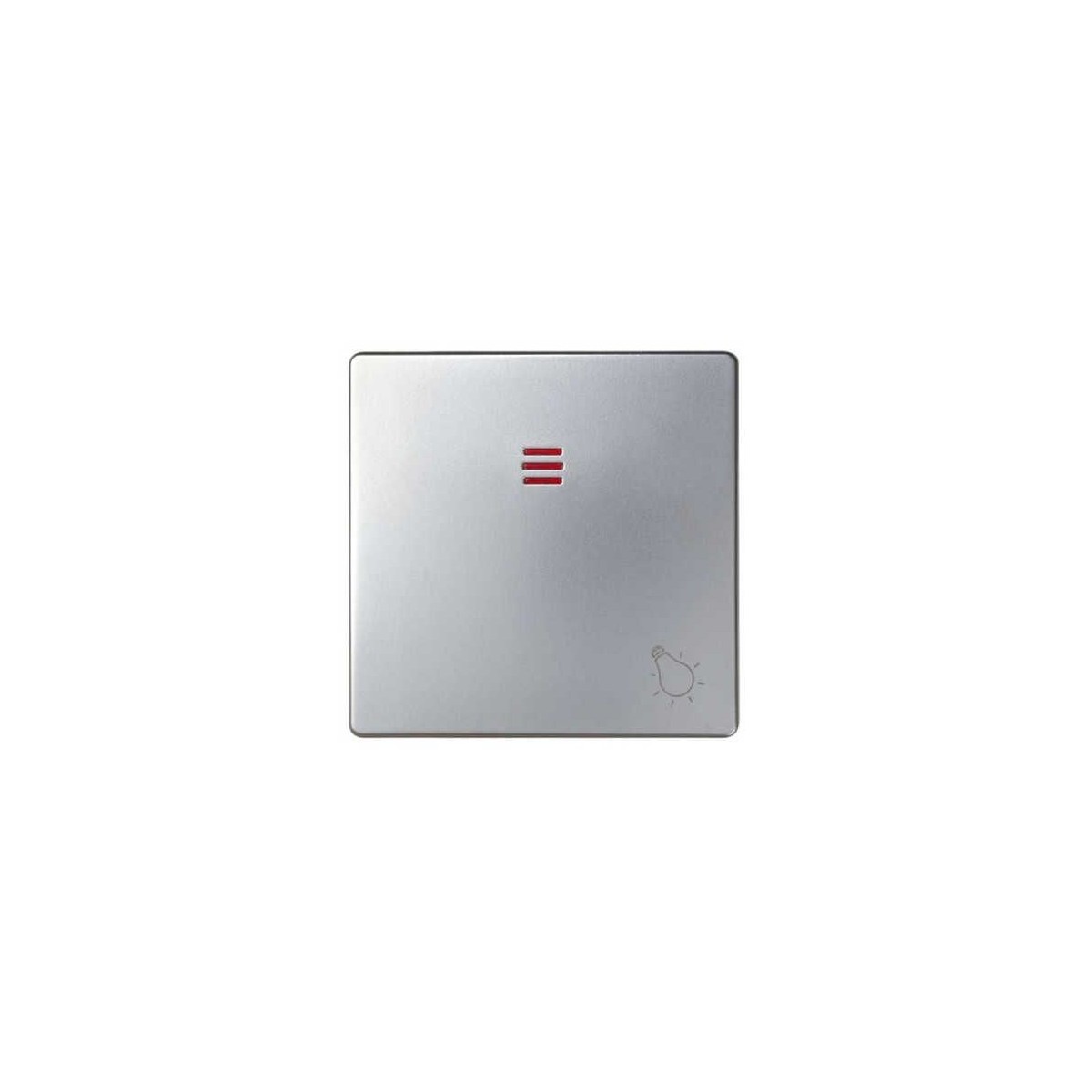 Tecla pulsador luz simbolo luz con visor ancha aluminio Serie 82 Simon 82016-33