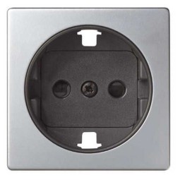 Tapa enchufe schuko TT seguridad aluminio+grafito Serie 82 Simon 82041-33