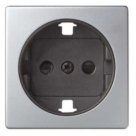 Tapa enchufe schuko TT seguridad aluminio+grafito Serie 82 Simon 82041-33