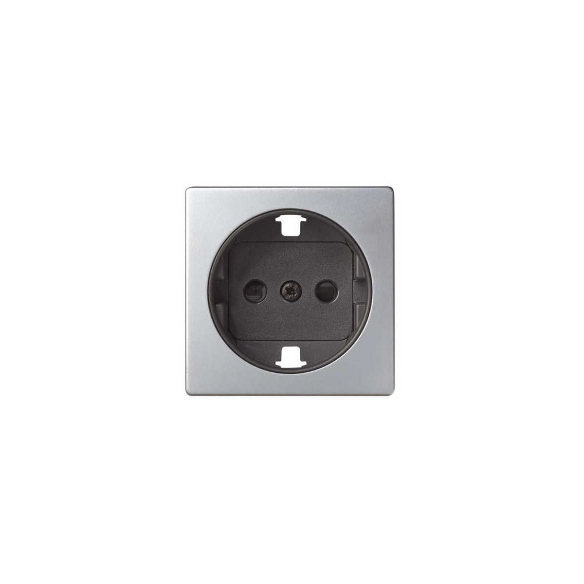Tapa enchufe schuko TT seguridad aluminio+grafito Serie 82 Simon 82041-33