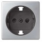 Tapa enchufe schuko TT seguridad aluminio+grafito Serie 82 Simon 82041-33