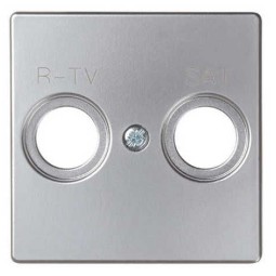 Tapa toma R-TV SAT ancha aluminio Serie 82 Simon 82097-33