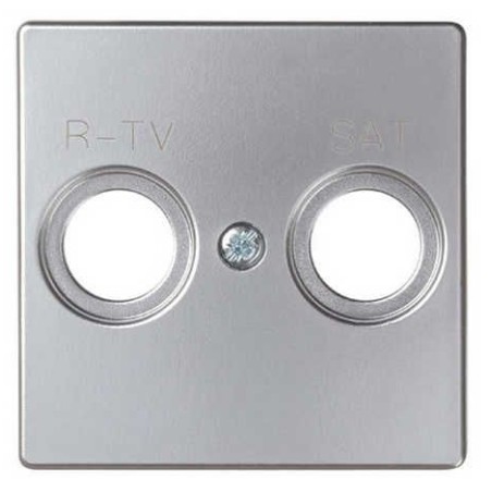 Tapa toma R-TV SAT ancha aluminio Serie 82 Simon 82097-33