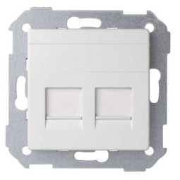 Tecla para 2 conectores AMP ancha blanca Serie 82 Simon 82006-30
