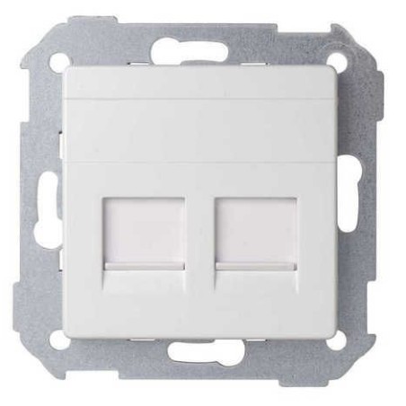 Tecla para 2 conectores AMP ancha blanca Serie 82 Simon 82006-30