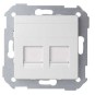 Tecla para 2 conectores AMP ancha blanca Serie 82 Simon 82006-30