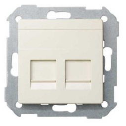 Tecla para 2 conectores AMP ancha marfil Serie 82 Simon 82006-31