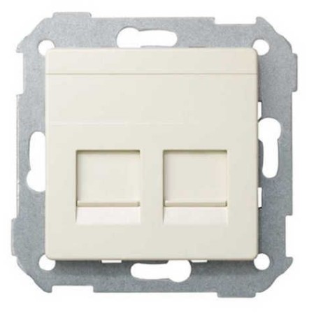 Tecla para 2 conectores AMP ancha marfil Serie 82 Simon 82006-31