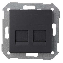 Tecla para 2 conectores AMP ancha grafito Serie 82 Simon 82006-38