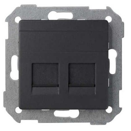Tecla para 2 conectores AMP ancha grafito Serie 82 Simon 82006-38