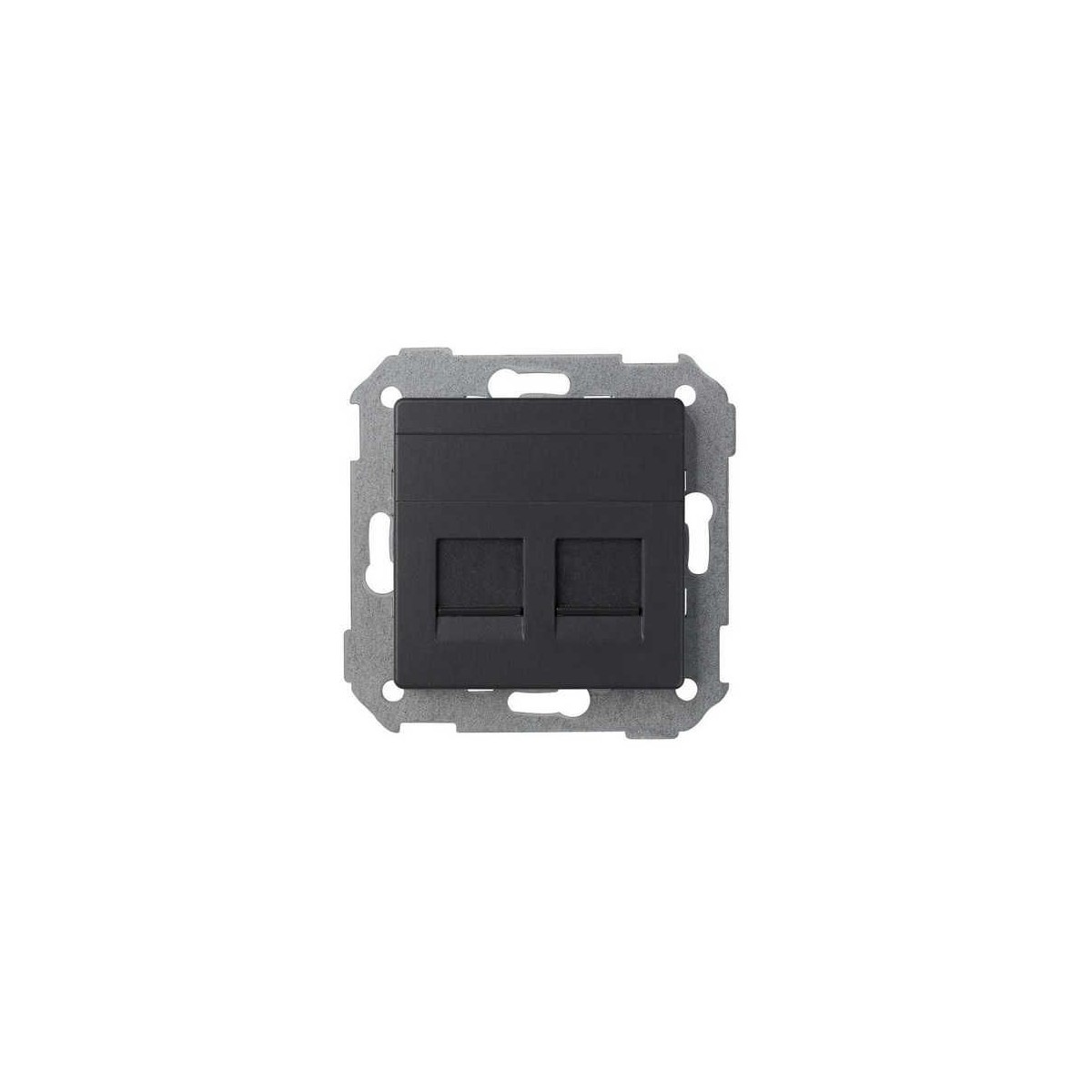 Tecla para 2 conectores AMP ancha grafito Serie 82 Simon 82006-38