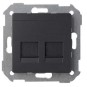 Tecla para 2 conectores AMP ancha grafito Serie 82 Simon 82006-38