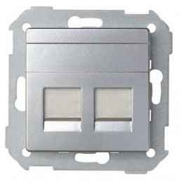 Tecla para 2 conectores AMP ancha aluminio Serie 82 Simon 82006-33