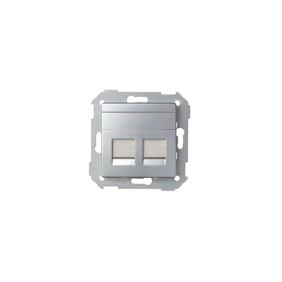 Tecla para 2 conectores AMP ancha aluminio Serie 82 Simon 82006-33