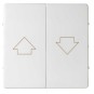 Tecla grupo 2 pulsadores persiana ancha blanca Serie 82 Simon 82028-30