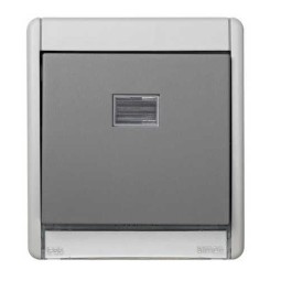 Caja estanca Simon 44 Aqua con tecla simple IP55 para mecanismos Simon 27