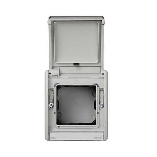 Caja estanca Simon 44 Aqua con tapa articulada IP55 para mecanismos Simon 27