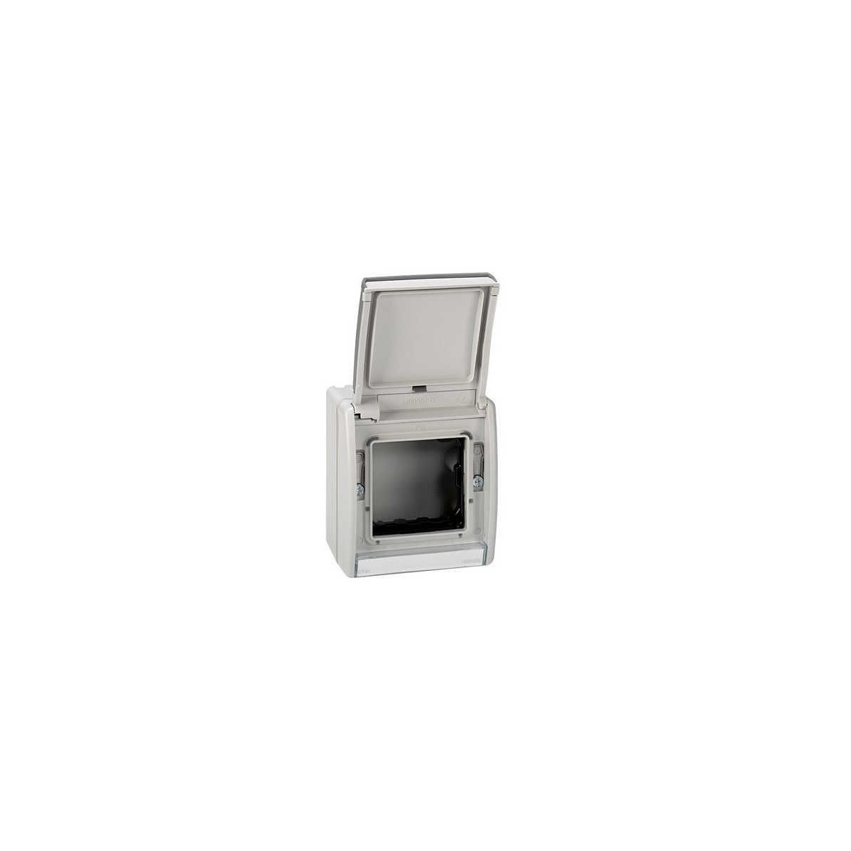 Caja estanca Simon 44 Aqua con tapa articulada IP55 para mecanismos Simon 27