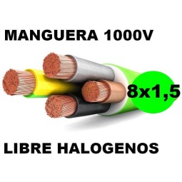 Manguera 1000v 8x1.5mm2 flexible libre halogenos RZ1-K AS 0.6/1KV Al Corte