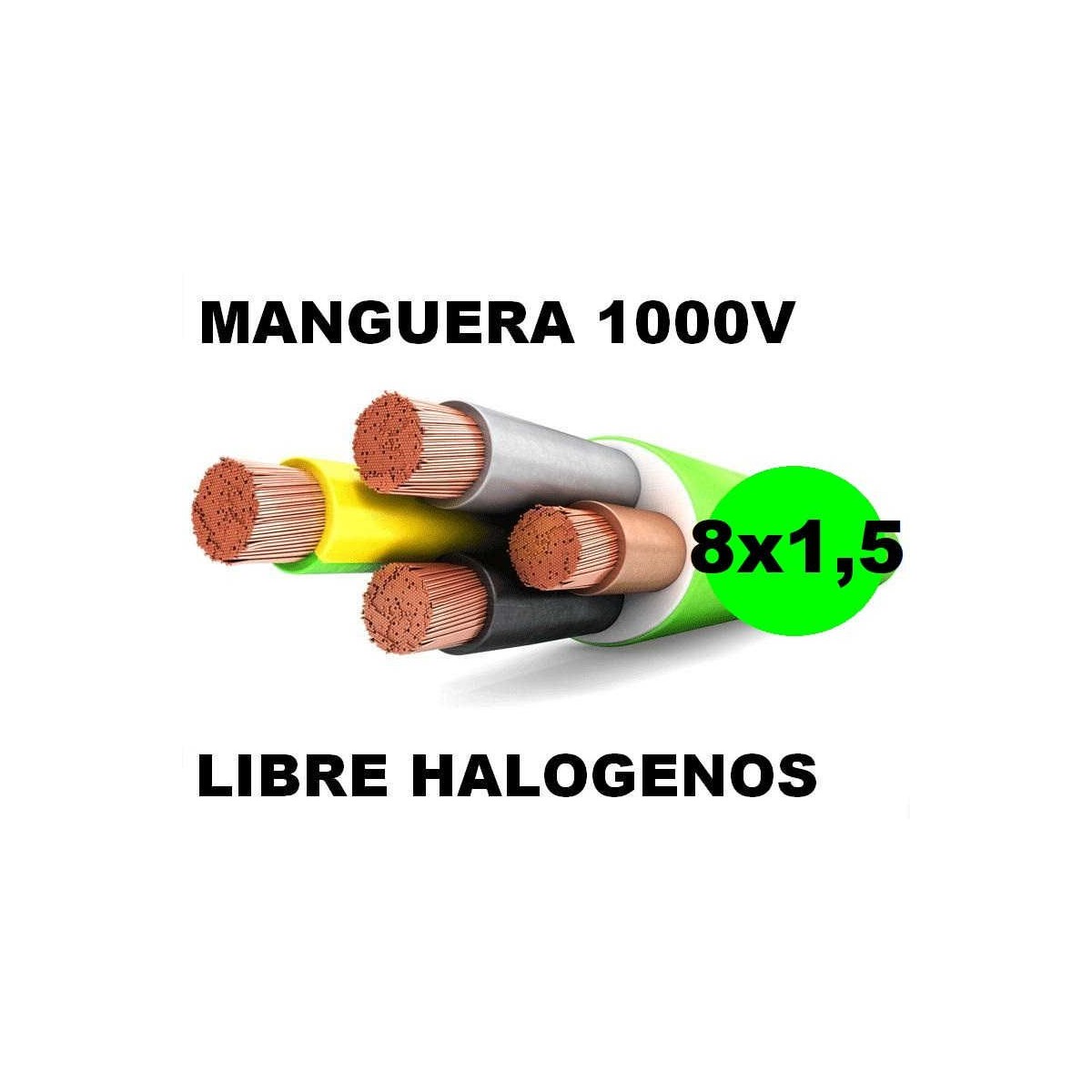 Manguera 1000v 8x1.5mm2 flexible libre halogenos RZ1-K AS 0.6/1KV Al Corte