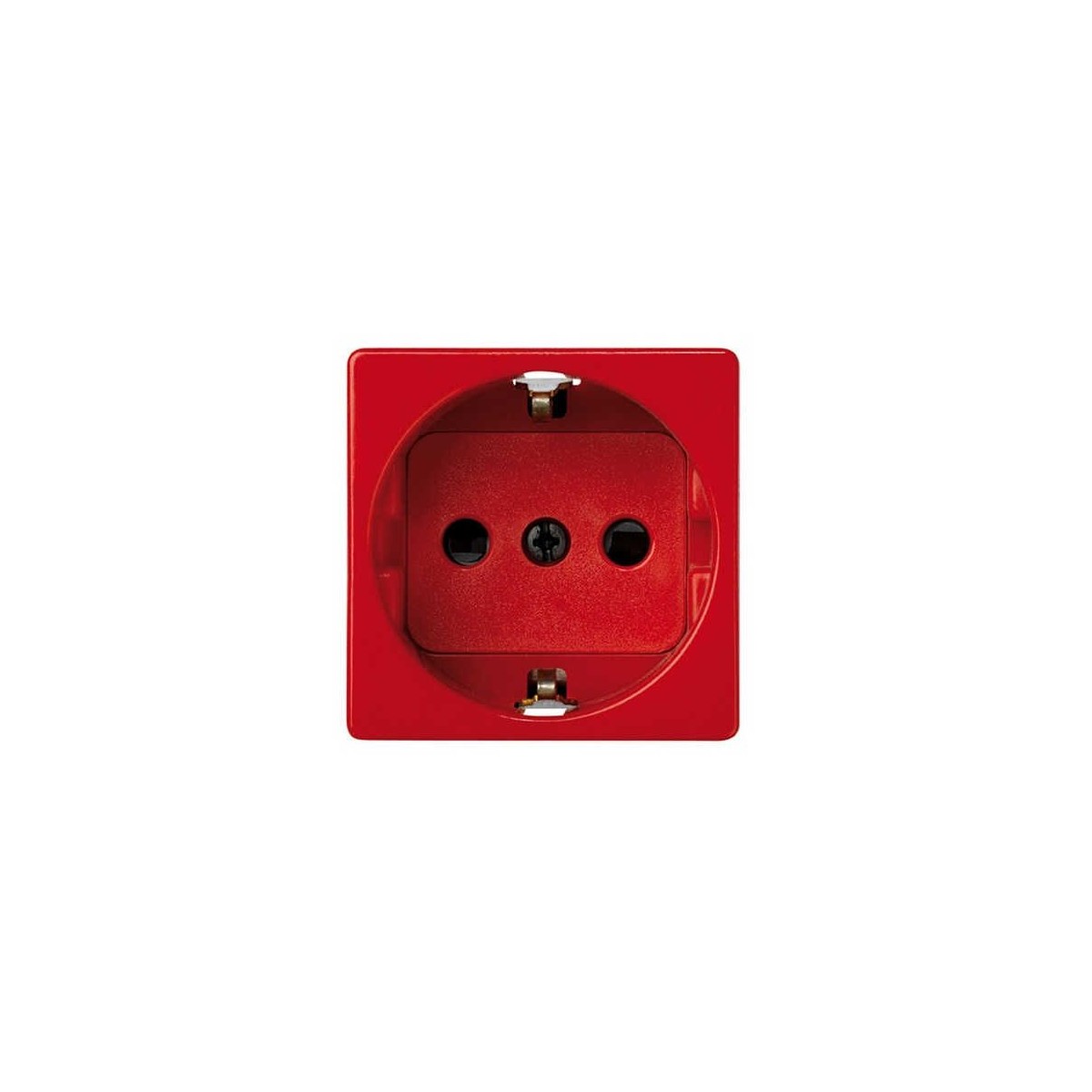 Base schuko 2P+TT 16A ancha roja con dispositivo de seguridad Simon 27432-68